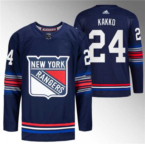 Men%27s New York Rangers #24 Kaapo Kakko Navy Stitched Jersey Dzhi->new york rangers->NHL Jersey
